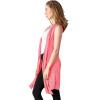 imageHybrid ampamp Company Womens Casual Sleeveless Open Front Drape CardiganNeon Pink