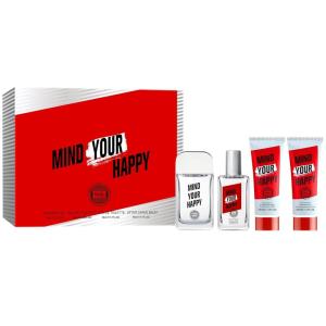 imageHybrid ampamp Company Brilliant Idea 4Piece Gift Set for Men 068 FlOz Eau de Toilette 50ml Perfume After Shave Balm Shower GelMind Your Happy