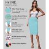 imageHybrid ampamp Company Womens Premium Nylon Ponte Stretch High Waist Pencil Suit Skirt Below Knee1073taqua