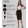 imageHybrid ampamp Company Womens Premium Nylon Ponte Stretch High Waist Pencil Suit Skirt Below Knee1073tbrown