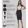 imageHybrid ampamp Company Womens Premium Nylon Ponte Stretch High Waist Pencil Suit Skirt Below Knee1073tcharcoal