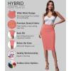 imageHybrid ampamp Company Womens Premium Nylon Ponte Stretch High Waist Pencil Suit Skirt Below Knee1073tcoral