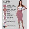 imageHybrid ampamp Company Womens Premium Nylon Ponte Stretch High Waist Pencil Suit Skirt Below Knee1073tdark Rose
