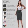 imageHybrid ampamp Company Womens Premium Nylon Ponte Stretch High Waist Pencil Suit Skirt Below Knee1073tgunmetal
