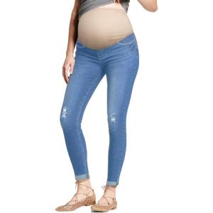 imageHybrid ampamp Company Maternity Womens Super Comfy Ultra Stretch Skinny JeansLight Blue1