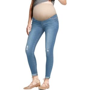 imageHybrid ampamp Company Maternity Womens Super Comfy Ultra Stretch Skinny JeansLight Wash1