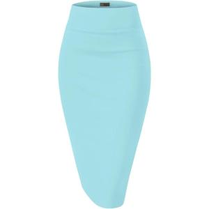 imageHybrid ampamp Company Womens Premium Nylon Ponte Stretch High Waist Pencil Suit Skirt Below Knee1073taqua