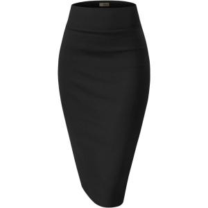 imageHybrid ampamp Company Womens Premium Nylon Ponte Stretch High Waist Pencil Suit Skirt Below Knee1073tblack