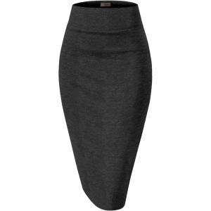imageHybrid ampamp Company Womens Premium Nylon Ponte Stretch High Waist Pencil Suit Skirt Below Knee1073tcharcoal
