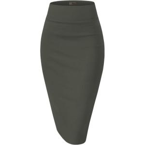 imageHybrid ampamp Company Womens Premium Nylon Ponte Stretch High Waist Pencil Suit Skirt Below Knee1073tgunmetal