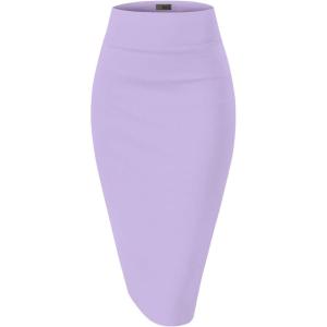 imageHybrid ampamp Company Womens Premium Nylon Ponte Stretch High Waist Pencil Suit Skirt Below Knee1073tlilac