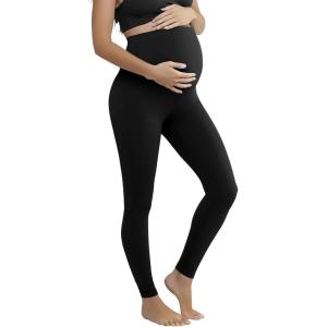 imageHybrid ampamp Company Womens Super Comfy Stretch Maternity Leggings Made in USA8826black