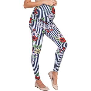 imageHybrid ampamp Company Womens Super Comfy Stretch Maternity Leggings Made in USAGc18419navy Multi