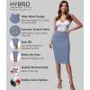 imageHybrid ampamp Company Womens Premium Nylon Ponte Stretch High Waist Pencil Suit Skirt Below Knee1073tblueperiwi