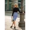 imageHybrid ampamp Company Womens Premium Nylon Ponte Stretch High Waist Pencil Suit Skirt Below Knee1073tblueperiwi