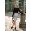 imageHybrid ampamp Company Womens Premium Nylon Ponte Stretch High Waist Pencil Suit Skirt Below Knee1073theather Gr