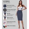 imageHybrid ampamp Company Womens Premium Nylon Ponte Stretch High Waist Pencil Suit Skirt Below Knee1073theathernav