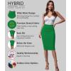 imageHybrid ampamp Company Womens Premium Nylon Ponte Stretch High Waist Pencil Suit Skirt Below Knee1073tkelly Gree