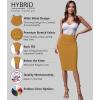 imageHybrid ampamp Company Womens Premium Nylon Ponte Stretch High Waist Pencil Suit Skirt Below Knee1073tmustard