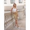 imageHybrid ampamp Company Womens Premium Nylon Ponte Stretch High Waist Pencil Suit Skirt Below Knee1073tnude
