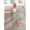 imageHybrid ampamp Company Womens Premium Nylon Ponte Stretch High Waist Pencil Suit Skirt Below Knee1073tspringmint