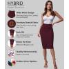 imageHybrid ampamp Company Womens Premium Nylon Ponte Stretch High Waist Pencil Suit Skirt Below Knee1073twine