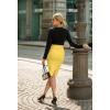 imageHybrid ampamp Company Womens Premium Nylon Ponte Stretch High Waist Pencil Suit Skirt Below Knee1073tyellow