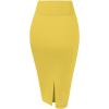 imageHybrid ampamp Company Womens Premium Nylon Ponte Stretch High Waist Pencil Suit Skirt Below Knee1073tyellow