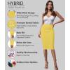 imageHybrid ampamp Company Womens Premium Nylon Ponte Stretch High Waist Pencil Suit Skirt Below Knee1073tyellow