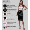 imageHybrid ampamp Company Womens Premium Nylon Ponte Stretch High Waist Pencil Suit Skirt Below KneeShiny Black