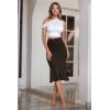 imageHybrid ampamp Company Womens Premium Nylon Ponte Stretch Office Fishtail Pencil Skirt High Waist Made in The USA Below KneeBrownksk450101073t