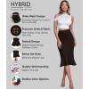 imageHybrid ampamp Company Womens Premium Nylon Ponte Stretch Office Fishtail Pencil Skirt High Waist Made in The USA Below KneeBrownksk450101073t