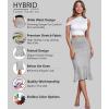 imageHybrid ampamp Company Womens Premium Nylon Ponte Stretch Office Fishtail Pencil Skirt High Waist Made in The USA Below KneeHeathergreyksk450101073t
