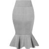 imageHybrid ampamp Company Womens Premium Nylon Ponte Stretch Office Fishtail Pencil Skirt High Waist Made in The USA Below KneeHeathergreyksk450101073t