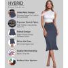 imageHybrid ampamp Company Womens Premium Nylon Ponte Stretch Office Fishtail Pencil Skirt High Waist Made in The USA Below KneeHeathernavyksk450101073t