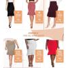 imageHybrid ampamp Company Womens Premium Nylon Ponte Stretch Office Fishtail Pencil Skirt High Waist Made in The USA Below KneeHeathernavyksk450101073t