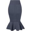 imageHybrid ampamp Company Womens Premium Nylon Ponte Stretch Office Fishtail Pencil Skirt High Waist Made in The USA Below KneeHeathernavyksk450101073t