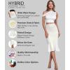 imageHybrid ampamp Company Womens Premium Nylon Ponte Stretch Office Fishtail Pencil Skirt High Waist Made in The USA Below KneeIvoryksk450101073t