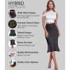 imageHybrid ampamp Company Womens Premium Nylon Ponte Stretch Office Fishtail Pencil Skirt High Waist Made in The USA Below KneeKsk450101073tcharcoal
