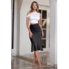 imageHybrid ampamp Company Womens Premium Nylon Ponte Stretch Office Fishtail Pencil Skirt High Waist Made in The USA Below KneeKsk450101073tcharcoal