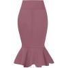 imageHybrid ampamp Company Womens Premium Nylon Ponte Stretch Office Fishtail Pencil Skirt High Waist Made in The USA Below KneeKsk450101073tdarkrose