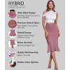 imageHybrid ampamp Company Womens Premium Nylon Ponte Stretch Office Fishtail Pencil Skirt High Waist Made in The USA Below KneeKsk450101073tdarkrose