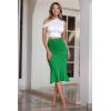imageHybrid ampamp Company Womens Premium Nylon Ponte Stretch Office Fishtail Pencil Skirt High Waist Made in The USA Below KneeKsk450101073tkelly Gree