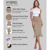 imageHybrid ampamp Company Womens Premium Nylon Ponte Stretch Office Fishtail Pencil Skirt High Waist Made in The USA Below KneeKsk450101073tkhaki