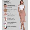 imageHybrid ampamp Company Womens Premium Nylon Ponte Stretch Office Fishtail Pencil Skirt High Waist Made in The USA Below KneeKsk450101073tmauve