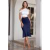 imageHybrid ampamp Company Womens Premium Nylon Ponte Stretch Office Fishtail Pencil Skirt High Waist Made in The USA Below KneeKsk450101073tnavy