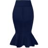 imageHybrid ampamp Company Womens Premium Nylon Ponte Stretch Office Fishtail Pencil Skirt High Waist Made in The USA Below KneeKsk450101073tnavy