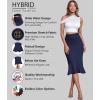 imageHybrid ampamp Company Womens Premium Nylon Ponte Stretch Office Fishtail Pencil Skirt High Waist Made in The USA Below KneeKsk450101073tnavy