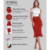 imageHybrid ampamp Company Womens Premium Nylon Ponte Stretch Office Fishtail Pencil Skirt High Waist Made in The USA Below KneeKsk450101073tred