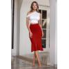 imageHybrid ampamp Company Womens Premium Nylon Ponte Stretch Office Fishtail Pencil Skirt High Waist Made in The USA Below KneeKsk450101073tred